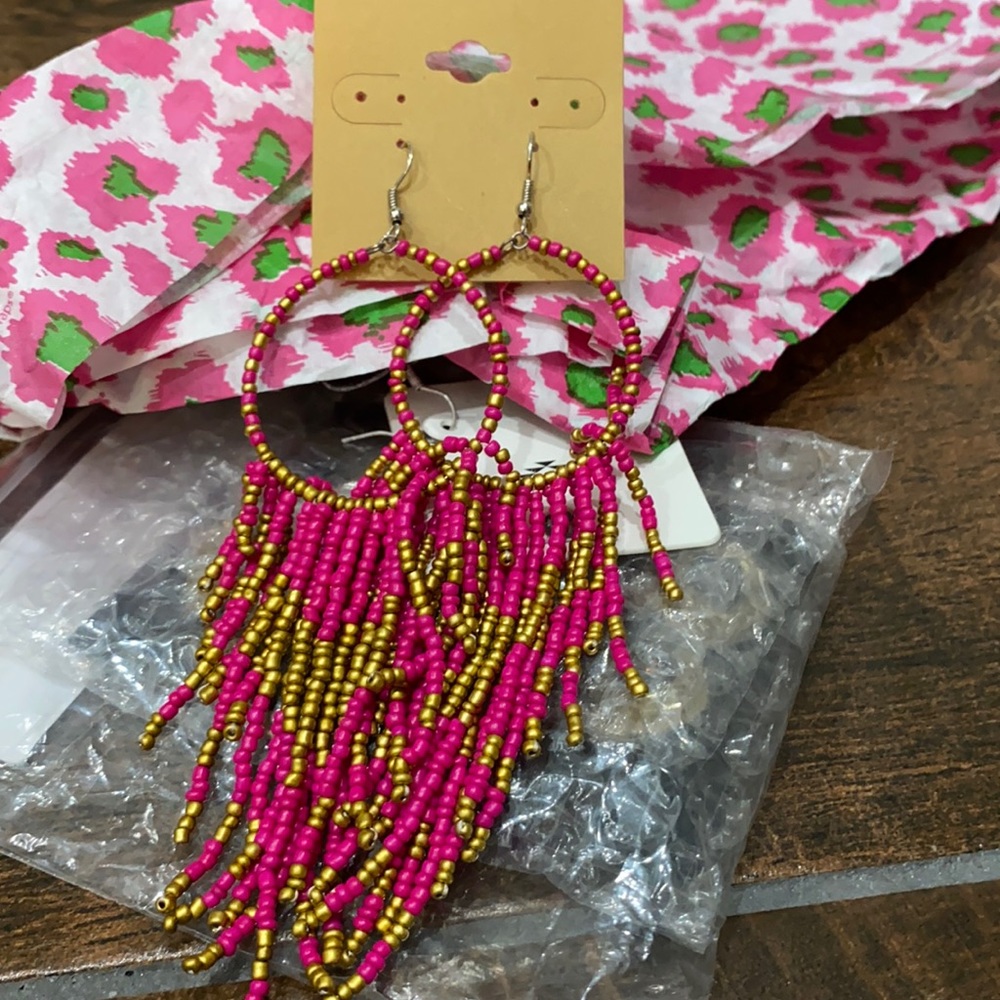 Beaded boho chic earrings